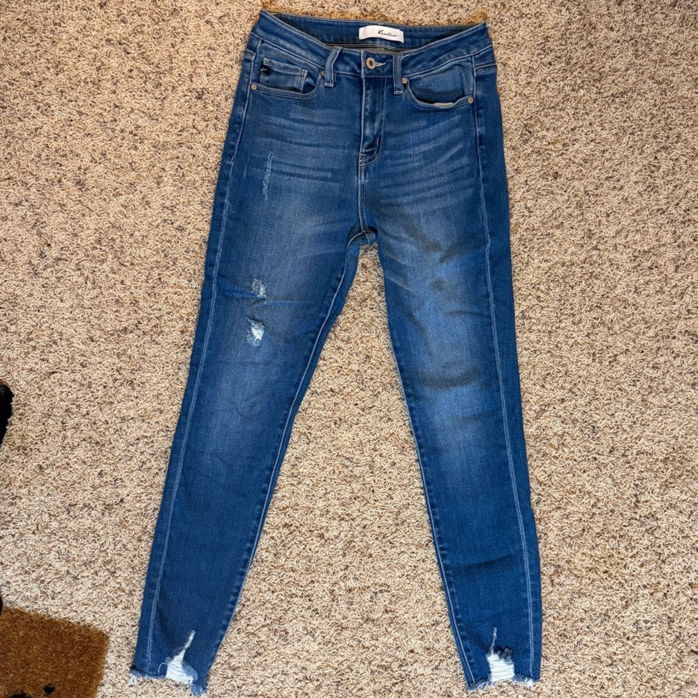 KanCan Ankle Frayed Blue Skinny Jeans 7/27